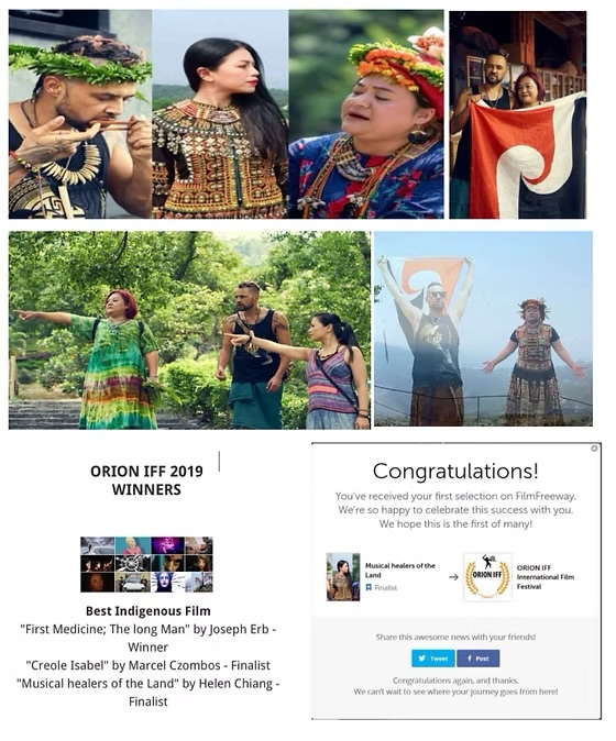 Musical Healers of the Land documentary collage and 2019 ORION IFF finalist recognition